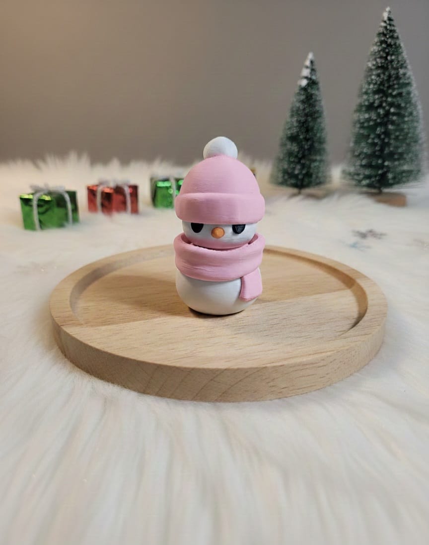 Pembe Kardan Adam Click Anahtarlık